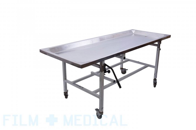 Stainless steel mortuary trolley